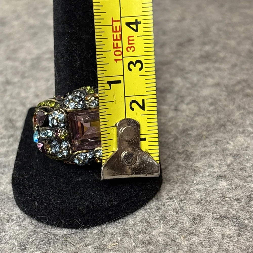 Heidi Daus Multi Color Crystal Damselfly Ring size 7 NIB